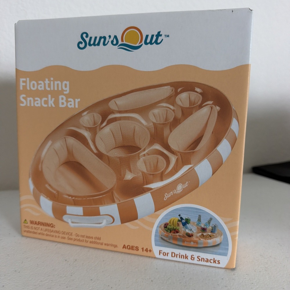 SUNS OUT Floating Inflatable Snack Bar for Drinks & Snacks PVC 29" x 19.6"